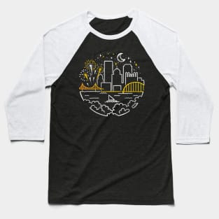 Pittsburgh Monoline Starry Skyline Baseball T-Shirt